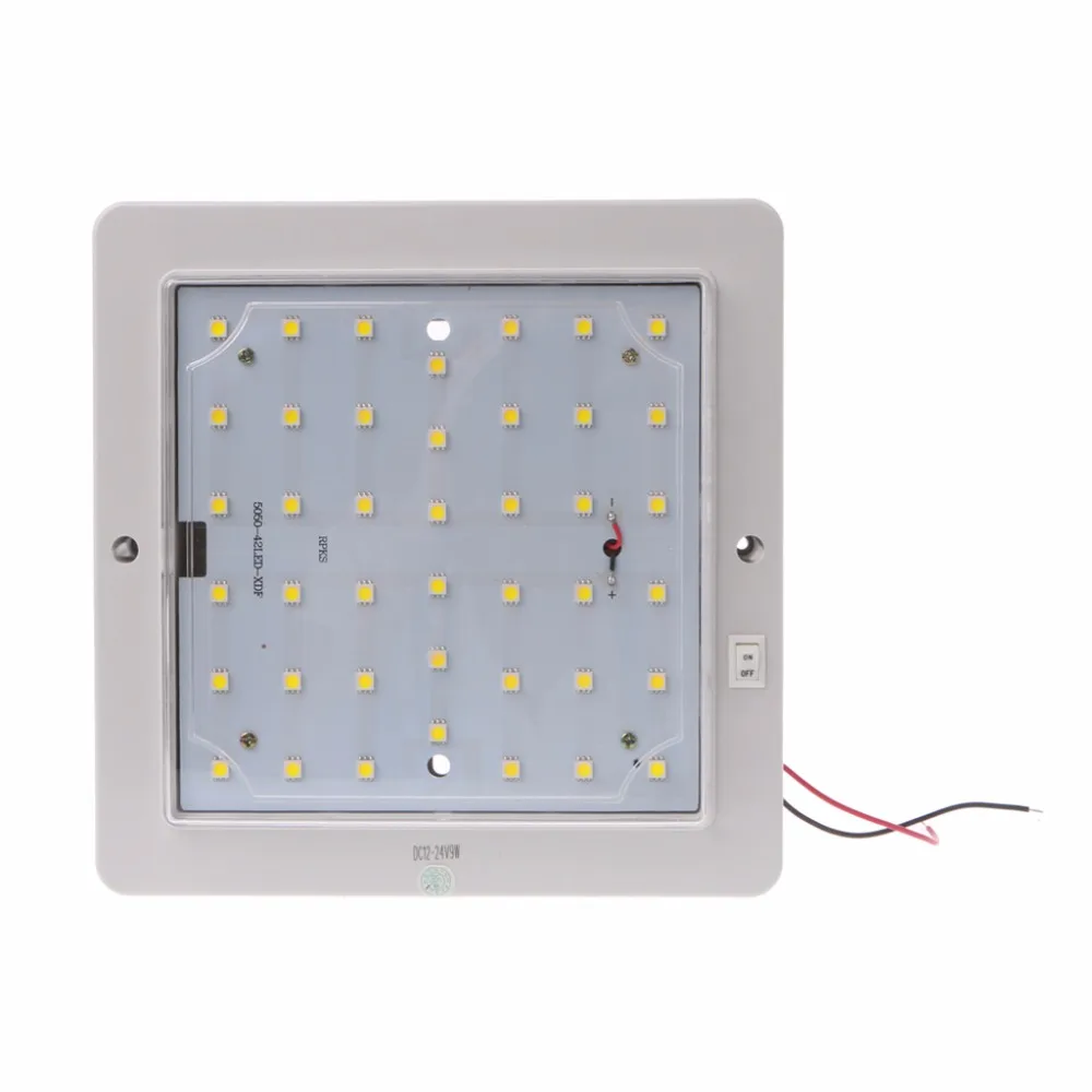 1 шт. 12-24 в 9 Вт 800LM квадратный светодиодный внутренний купольный светильник на колесах 42 светодиодный s потолочный светильник для автомобиля, лодки, кемпера, прицепа, одной лампы