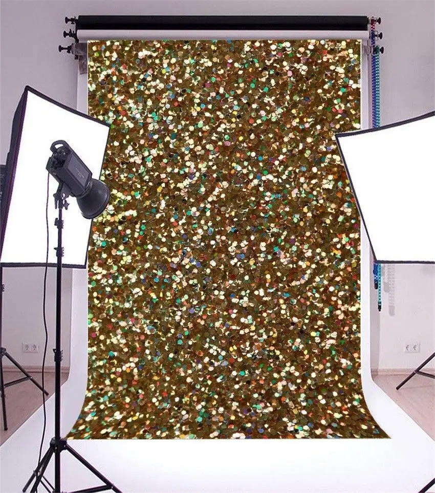 

Christmas Gold Glitter sparkly sequins abstract texture backdrops Vinyl cloth High quality Computer print wall Backgrounds