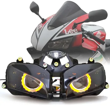 

Custom Modified Conversion Big Projector Headlight 2.8"Amber Angel Eyes HID Assembled Headlight Fit For Honda CBR600RR 2003-2006