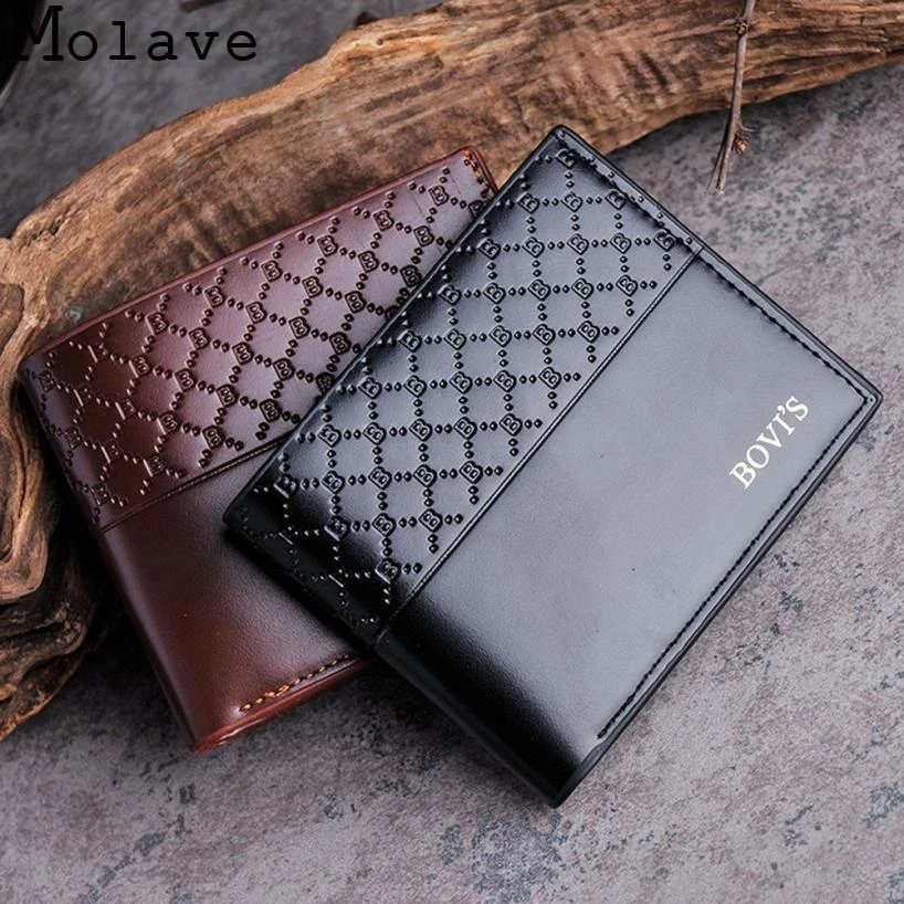 2017 мужской кожаный держатель для карт кошелек с отделением чеков двойной