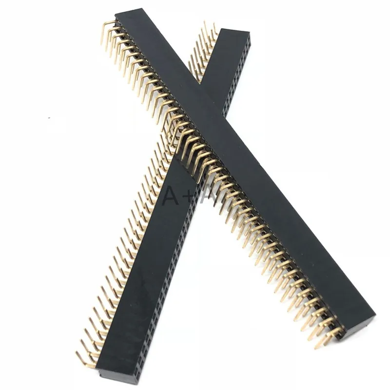 5PCS Pitch 2.54mm 2x40Pin 80 Pin Female Double Row Right Angle Straight Header Strip Connector Socket 2