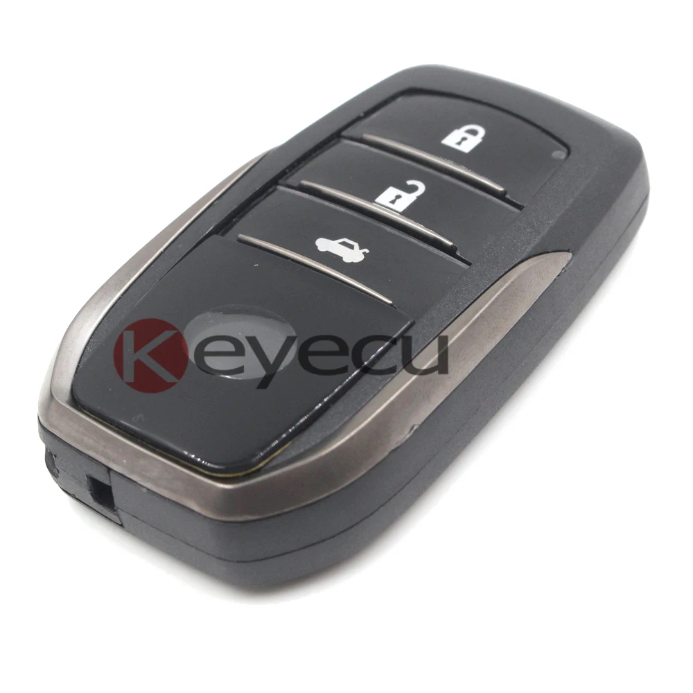 

KEYECUKEYECU New Smart Remote Key Shell Case Fob 3 Button for Toyota Highlander Land Cruiser + Uncut Blade