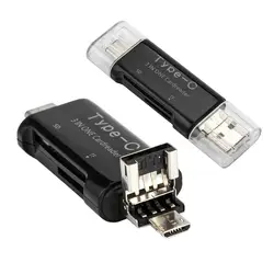 Несколько 3in1 OTG Тип-C Card Reader USB 3,1 Micro USB для смартфонов PC Высокое качество Тип-C карты читателей