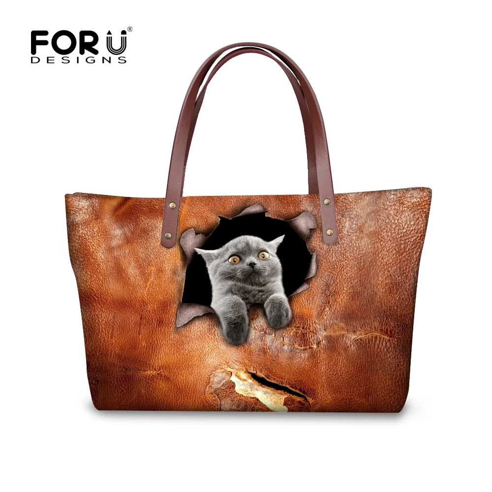 

2016 Women Shoulder Bags Ladies Large Handbags Black Cat Style Bags Women Tophandle Bags Female,Big Tote Hand Bags Mujer Bolsos