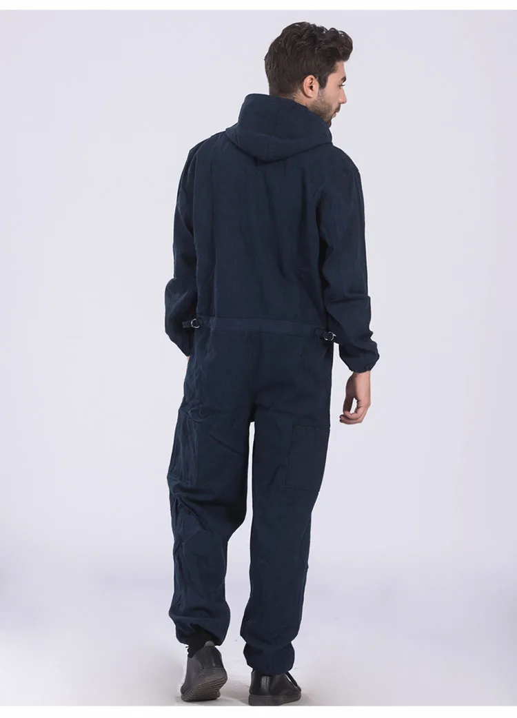 Men Work Clothing Long Sleeve Large Size Denim Overalls High Quality Hooded Dust-proof Welding Auto Repair Protective Coveralls (11)
