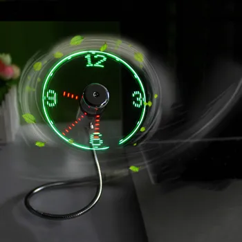 

Centechia 2017 New Mini USB Fan gadgets Flexible Gooseneck LED Clock Cool For laptop PC Notebook Time Display high quality