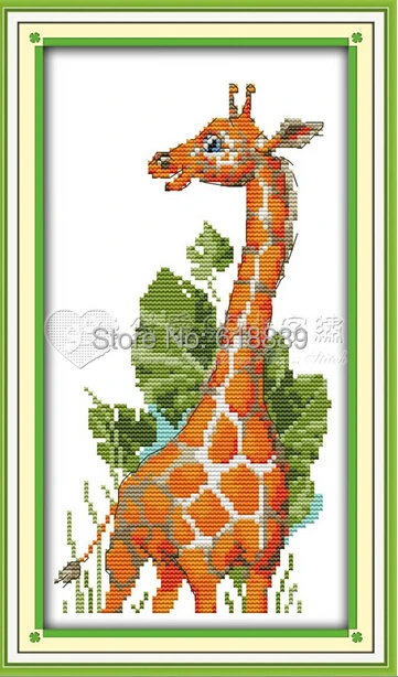 

Giraffe Counted Cross Stitch 11CT Printed 14CT Cross Stitch Sets wholesale animals Cross-stitch Kits Embroidery Needlework