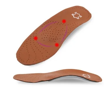 

2016 new leather latex orthopedic insole antibacterial active carbon orthotic arch support instep cowskin flat foot shoe pad