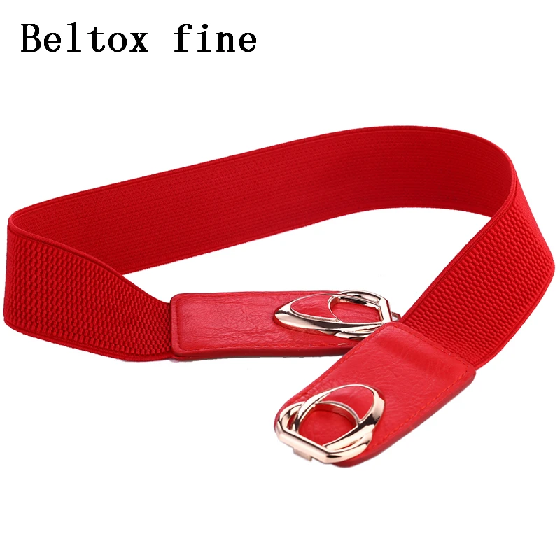 Fashion PU Leather Elastic Wide Belts for Women Stretch Thick Waist Dress Plus Size By Beltoxfine