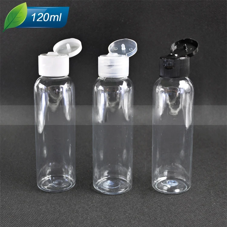 New Arrivals,50pcs, 120ml white round shoulder PET flip bottles