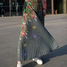 Осенняя и зимняя Новинка, эластичная талия, высокая талия, юбка средней длины, тонкая ретро-плиссированная юбка