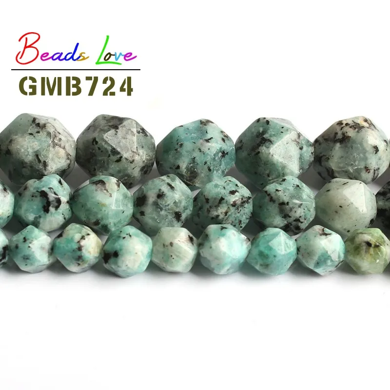 

Natural Faceted Blue Spot Jaspers Stone Loose Spacer Beads for Jewelry Making Diy Bead Bracelet Necklace Jewellery 6 8 10mm 15''