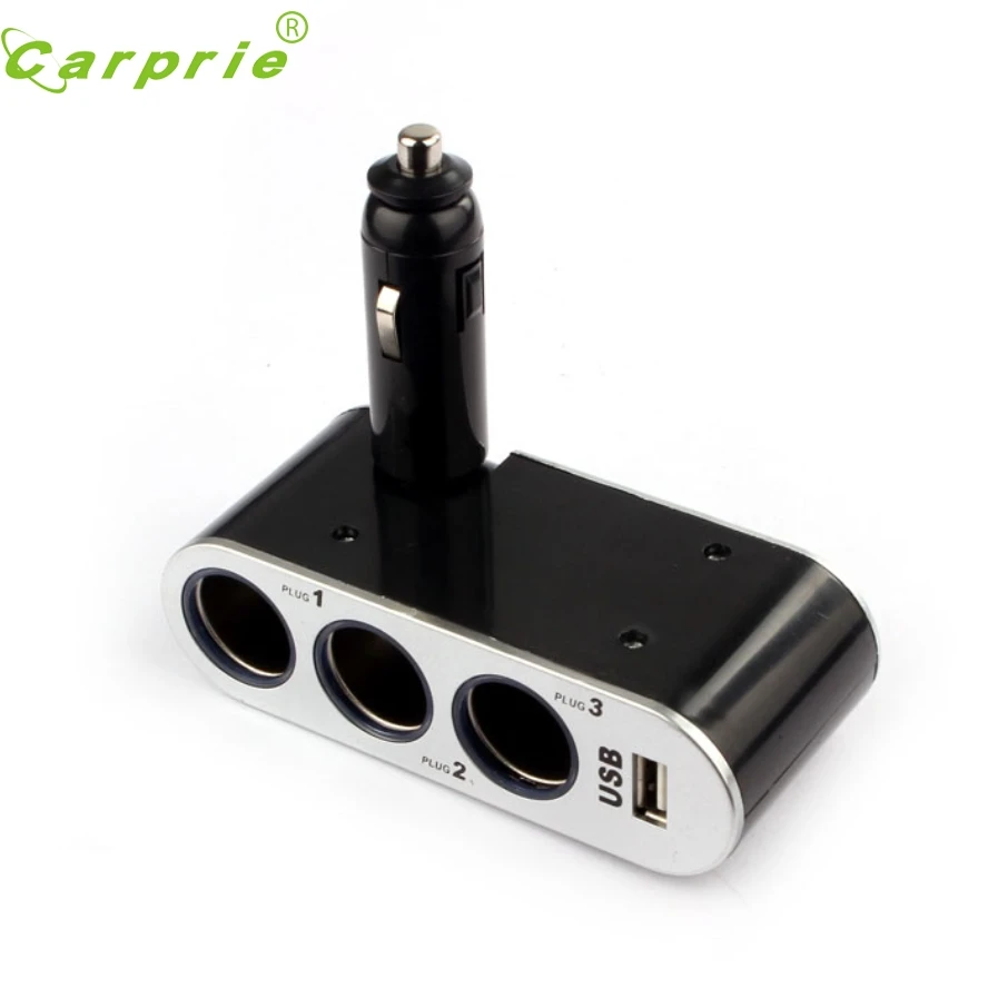 

New Arrival 12V/24V 1 To 3 USB Power Supply In-Car Charger Adapter&Triple Cigarette Lighter Socket jr3