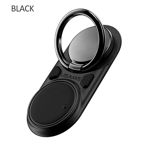 USAMS забавное декомпрессионное кольцо-держатель на палец, Магнитная подставка, металлический вращающийся на 360 градусов Кронштейн для мобильного телефона для huawei iPhone X XS samsung - Цвет: black
