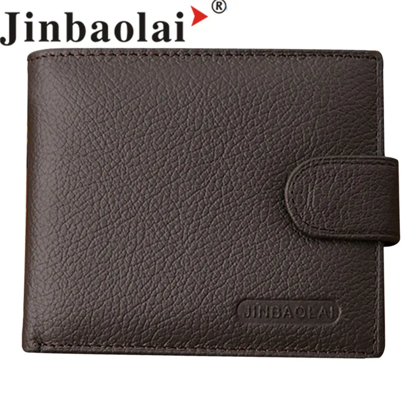 JINBAOLAI 2016 Fashion Men Leather Card Cash Receipt Holder Organizer Bifold Wallet Purse Gift 1pcs