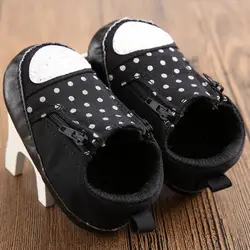 Одежда для малышей обувь для девочек в горошек шику младенец мягкая подошва Обувь для малышей хлопок Обувь для младенцев розовые черные