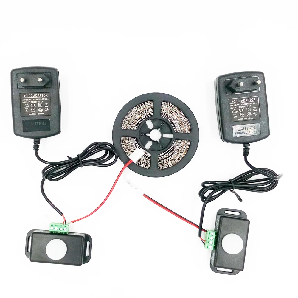 

SMD 3528 LED Diode tape Strip with PIR Motion Sensor Human Infrared Detective controller 12V 2A Power Adapter full kit