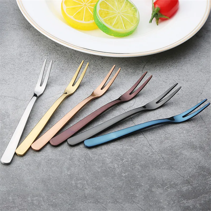 Mini Fruit Fork Cake Salad Party Gold Silver Rose Forks Fruit Toothpick