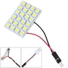12 В 5050 светодиодный 24 SMD белый свет светодиодный автомобильный светильник для чтения интерьерная панель лампа с T10 Festoon купольный адаптер
