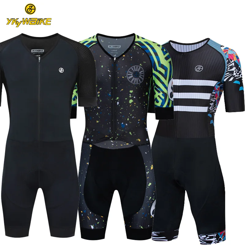

YKYWBIKE 2019 Pro Cycling Jersey Set Triathlon Suit One Piece Men Short Sleeve Skinsuit Maillot Bike Bicycle Cycling Clothing