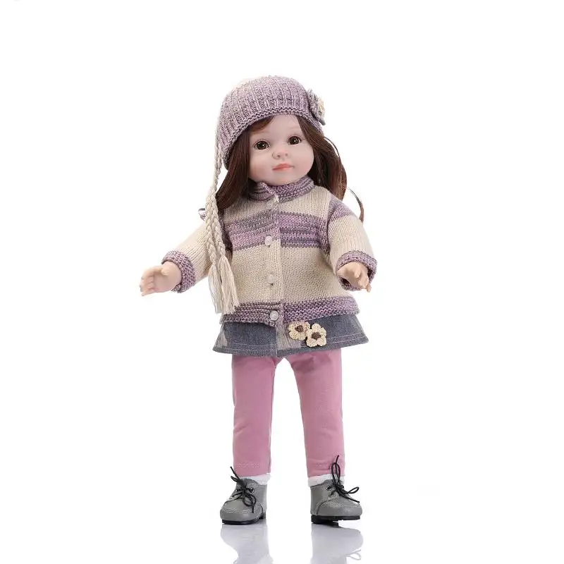 Силиконовые реборн детские мягкие тела boneca живые куклы 18 ''45 см Американская девочка куклы принцесса игрушки для девочек brinquedos Длинные - Цвет: number 1
