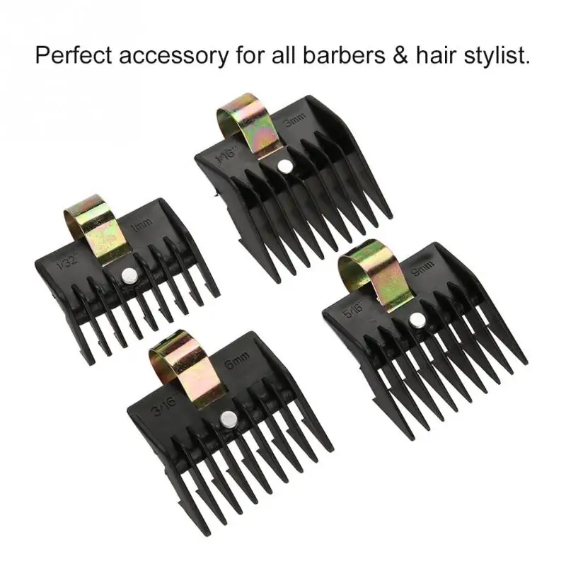

4Pcs/Set Universal Hook Limit Comb Trimmer Clipper Attachment Guide Comb Barber Styling for Electric Hair Clipper Shaver 4 Sizes
