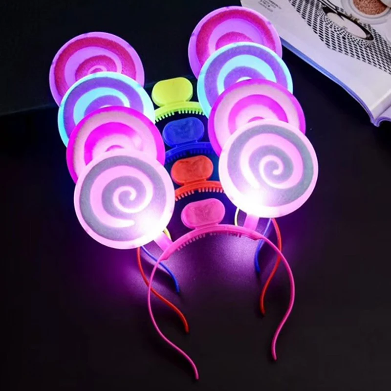 Led Toys LEDFlashing Headband Women Girls Lollipop Light Hairband Head wear Glow Rave Party Supplies Halloween Christmas (6)