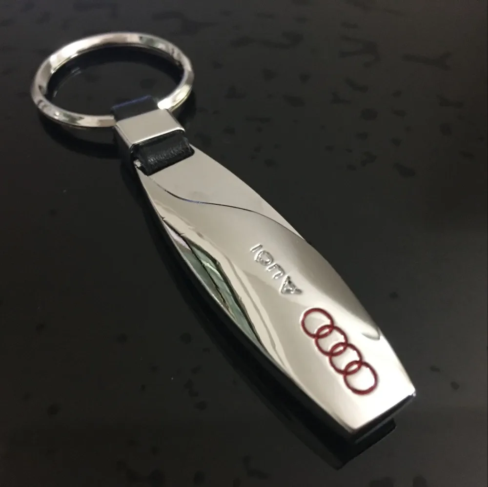 

Fashion Smooth Metal Audi Keychain Key Holder for Audi Stores Keychain Turbo Key Chains Car Gift B-1203
