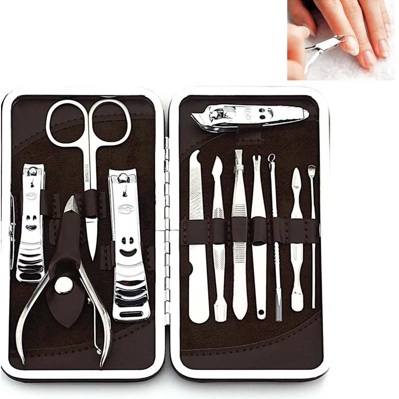 

12Pcs/Set Stainless Nail Clipper Nipper Cutter Pedicure Manicure Set Kit Case 789