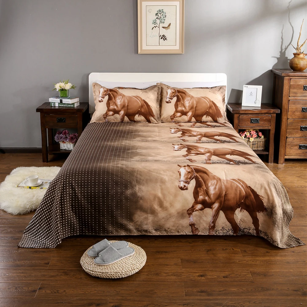 

3D Bedding Set Animal Tiger Leopard Horse Print Duvet Cover Bed Sheets Cover King Queen Pillowcase Bed Linens Home Textile D20