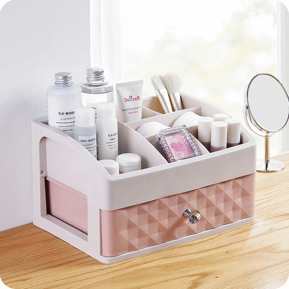 

Desktop cosmetics storage box European drawer type dressing table jewelry skin care products finishing box wx9271655