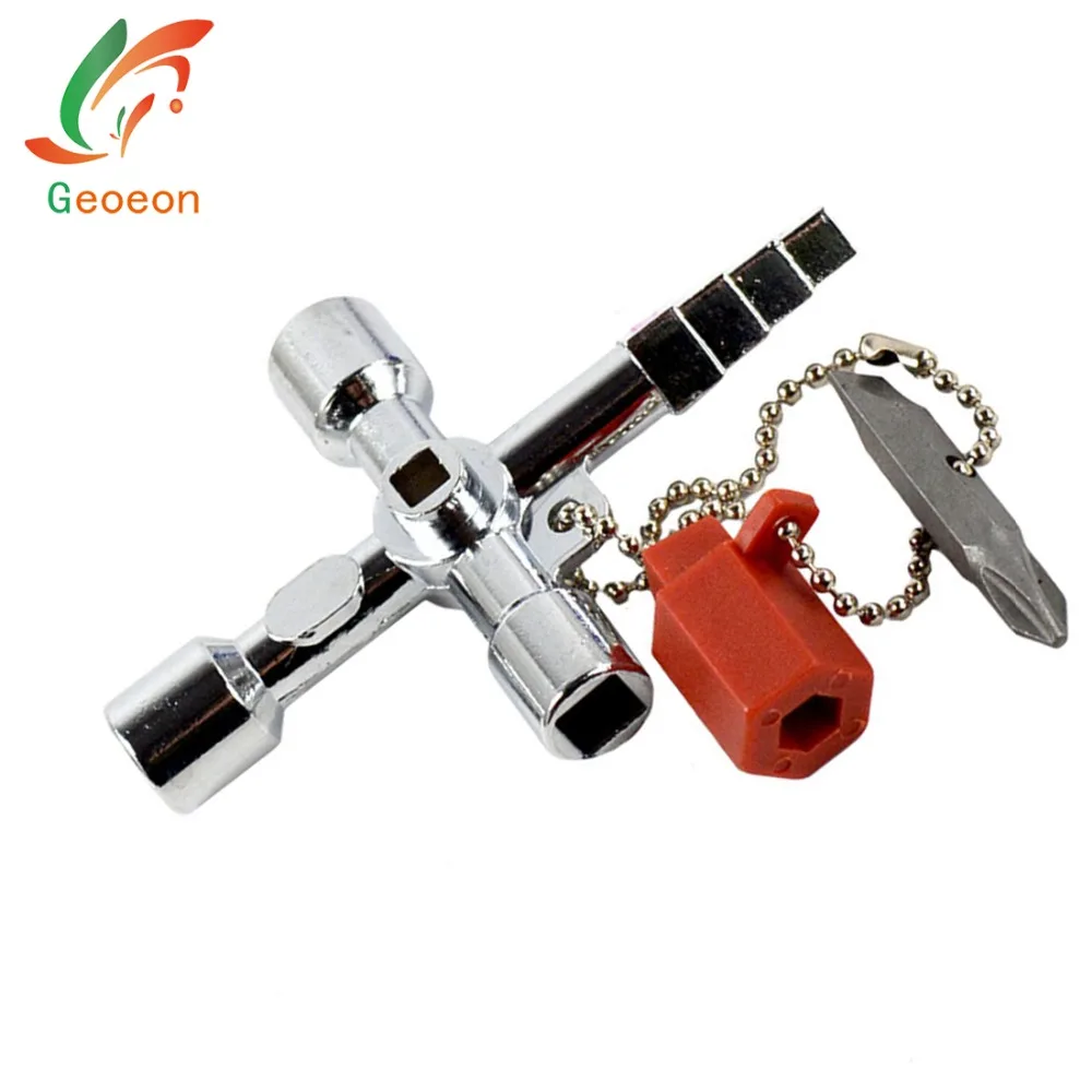 

1pc Multifunctional 5 In 1 Universal Cross Key Square Triangle Train Electrical Cabinet Elevator Key A54