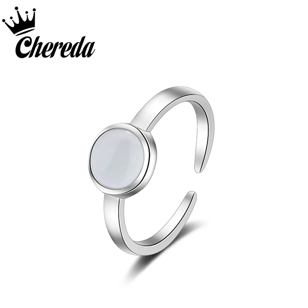 Chereda 3 круглые кольца со стразами для женщин открытое регулируемое обручальное