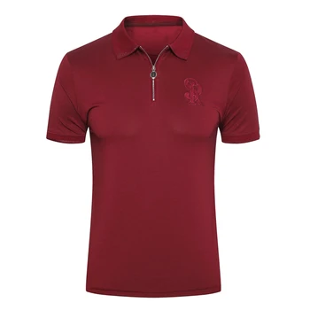 

Billionaire Polo shirt Cowhide leather men's 2019 new cotton Fashion zippers Embroidery Business comfort quality free shipping