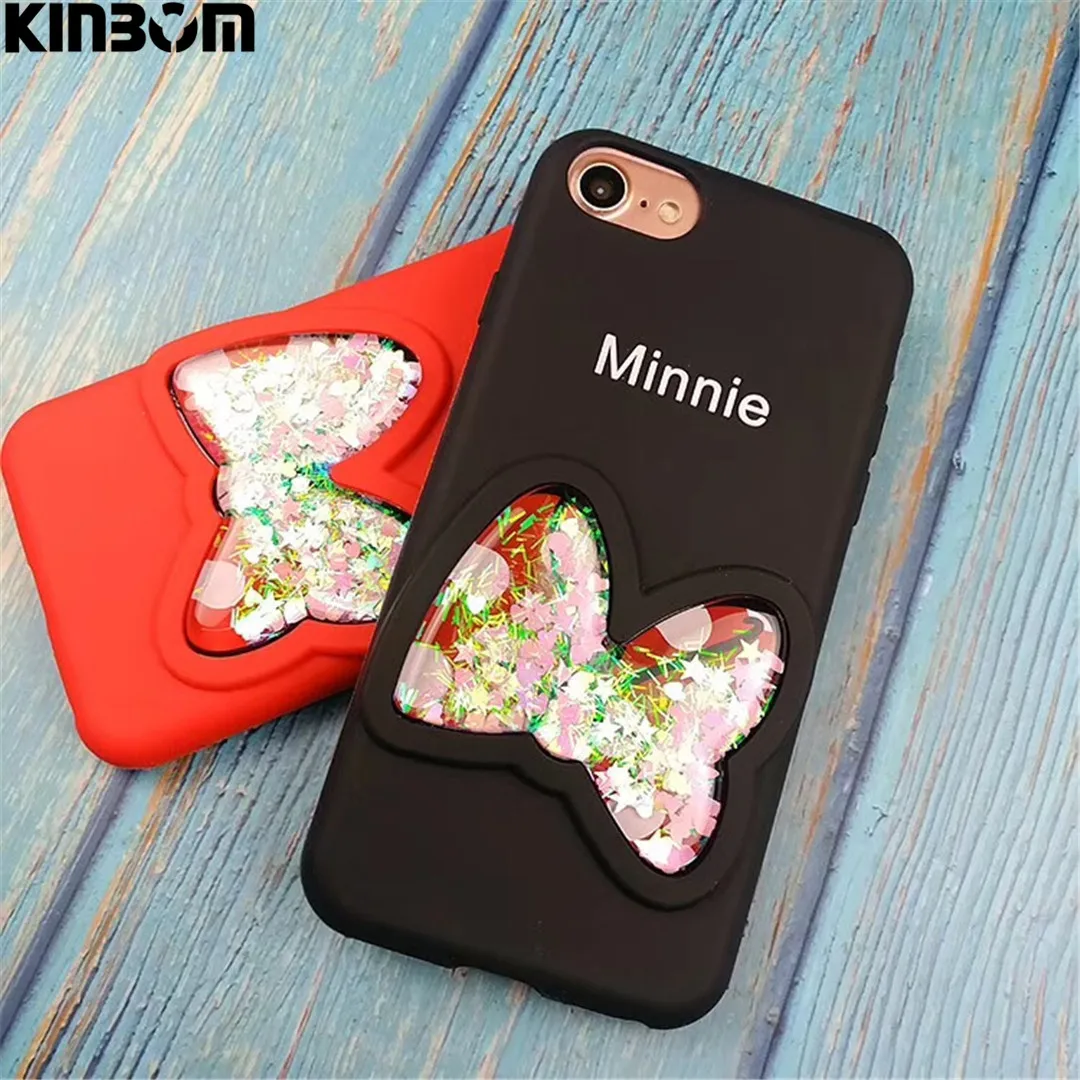 KINBOM For Iphone 6 6s 7 8plus Cartoon Phone Case Cute Minnie Mickey Anti-Knock Shell 6plus X 10 Soft Silicone | Мобильные телефоны