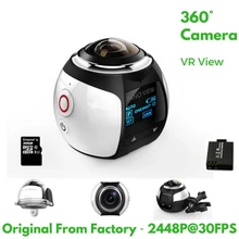 4K 360 Degree Action Video Camera Wifi Mini 2448*2448 16MP Ultra HD Panorama Camera 3D Waterproof Sport Driving VR Camera