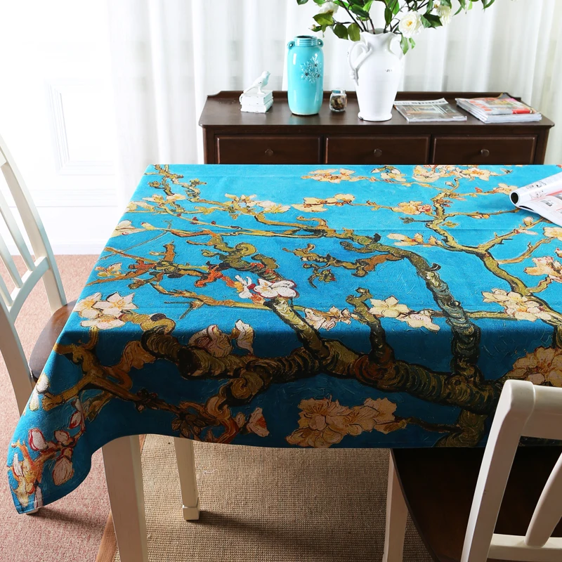 High quality blue sky painting Tablecloth Table Cloth Rectangle Linen