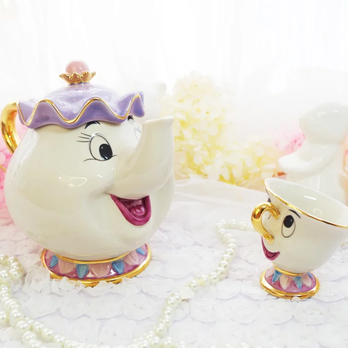Чайный сервиз Beauty And The Beast Mrs Potts чайный с чашкой фарфоровый кофе подарок на день