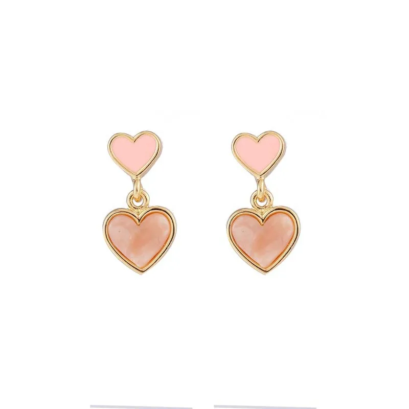 

Pink heart clip on earrings without piercing for women no ear hole
