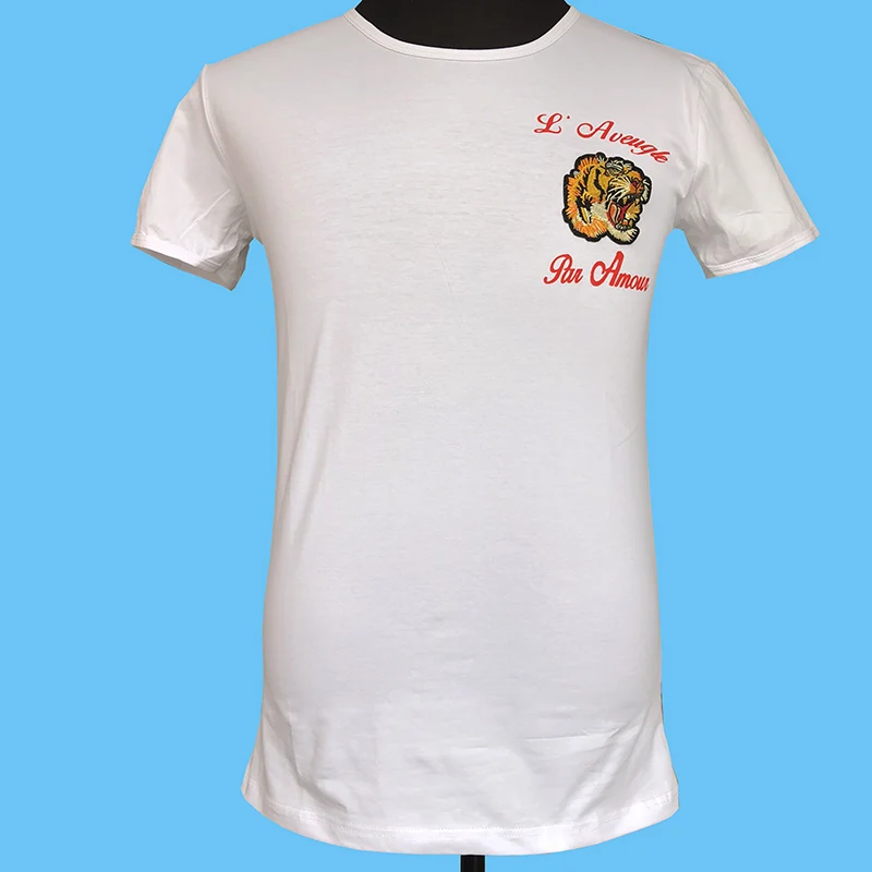 

Seestern Brand clothing blind for love men t shirt applique embroidery bee Fox leopard t shirt fashion badge hip hop tiger tops