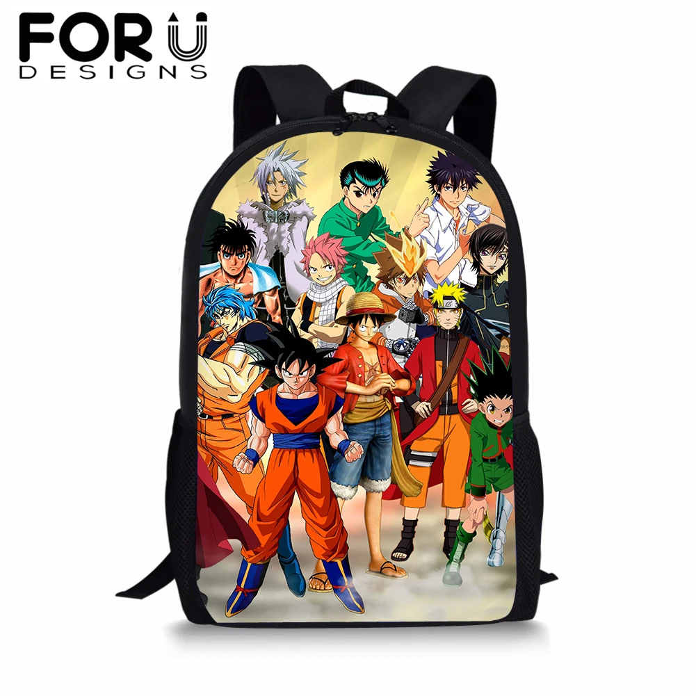 

FORUDESIGNS Cartoon Naruto Dragon Ball Backpack for Student Anime Printing School Bag Baby Boy Kids Bookbag Notebook Backpack