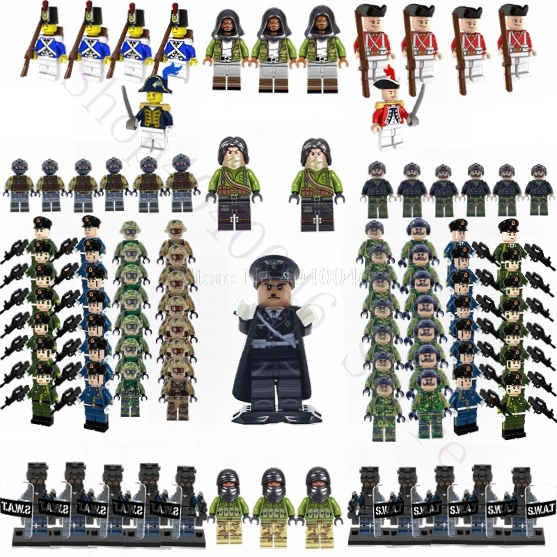 

Legoing Military Building Block Commando Captain Army Navy Lmperial Soldier Handheld Weapon Action Figures Toy
