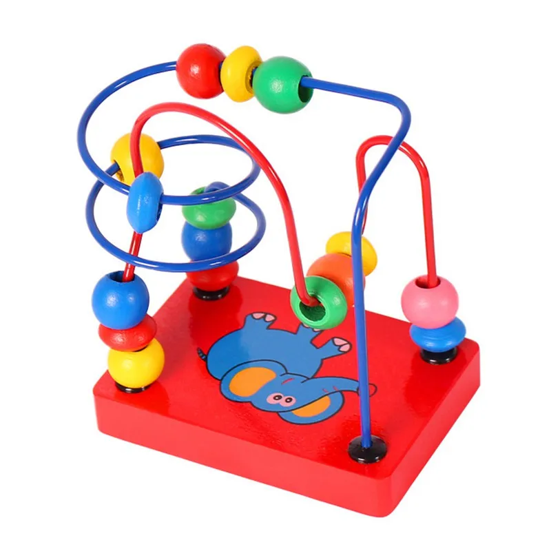 MOTOHOOD  11813.5cm Building Blocks Toys For Kids Animals Elephant Bead Roller Coaster Baby Wooden Toys Christmas Gift (7)