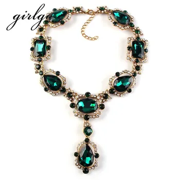 

Girlgo Maxi Charm Luxury Pendant Statement Women Necklaces Geometric Statement Chokers Collar Necklaces Wedding Fashion Jewelry