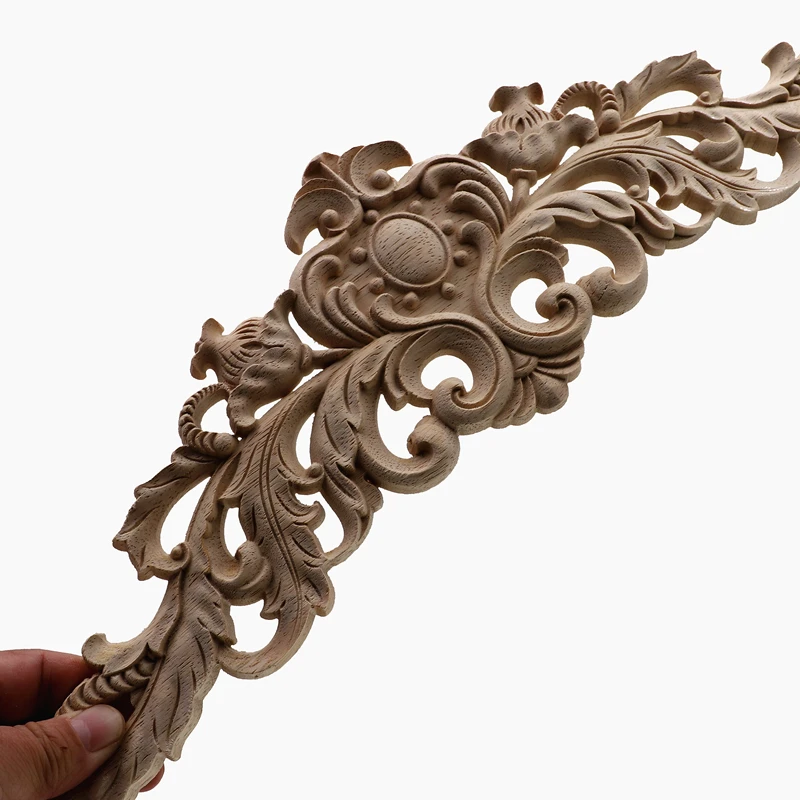 Wood Appliques Furniture Cabinet Mouldings Decal Ornament Crafts Wooden Figurine Crafts Wood Figurines