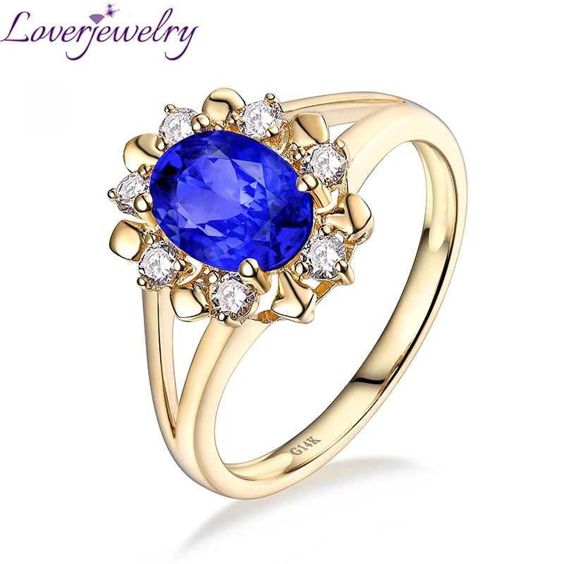 Женское кольцо из желтого золота карат с танзанитом|natural tanzanite|yellow gold diamondgold natural |