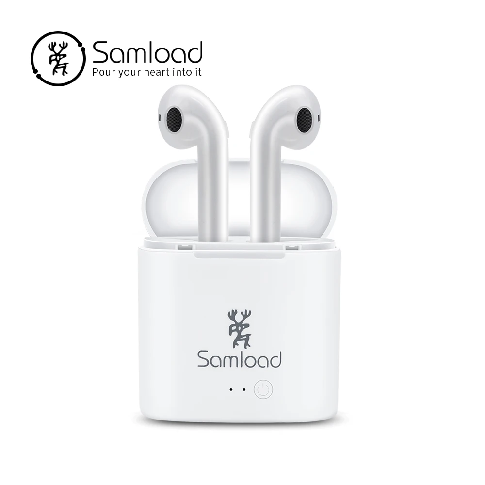 

Samload Bluetooth Headphone Earbuds Wireless Headset With Charging Box Stereo Earphones For Apple iPhone se 6 7s 8 Xiaomi Huawei