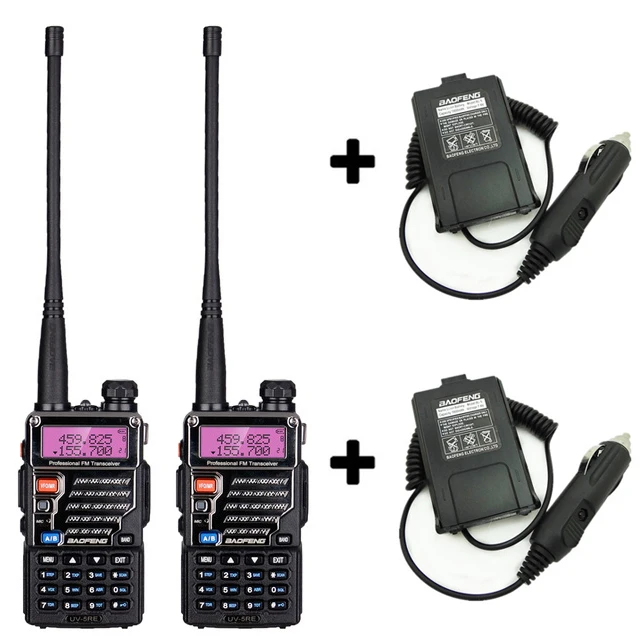 baofeng UV-5RE UV 5RE UV5RE для cb комплект рация 2 шт 10 км автомобильная портативная рации ham радиостанция трансивер baufeng двухдиновая магнитола радиостанции boafeng телефон радио станция радиолюбитель для uhf vhf - Цвет: Add 2 car chargers