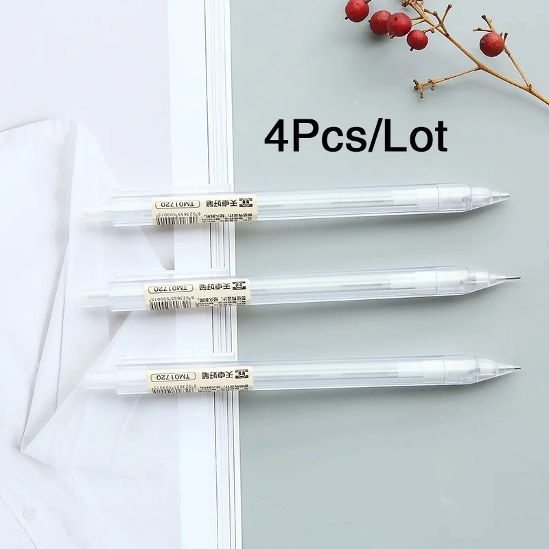 

4Pcs/Lot 0.5mm/0.7mm Transparent Simple Bendy Automatic Pencil Creative Modeling Student Stationery Lead Pencils for School