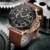 QUEBRAR Chronograph Casual Assista Homens de Luxo Da Marca Quartz relógio de Pulso Relogio masculino Militar Relógio Do Esporte Dos Homens de Couro Genuíno